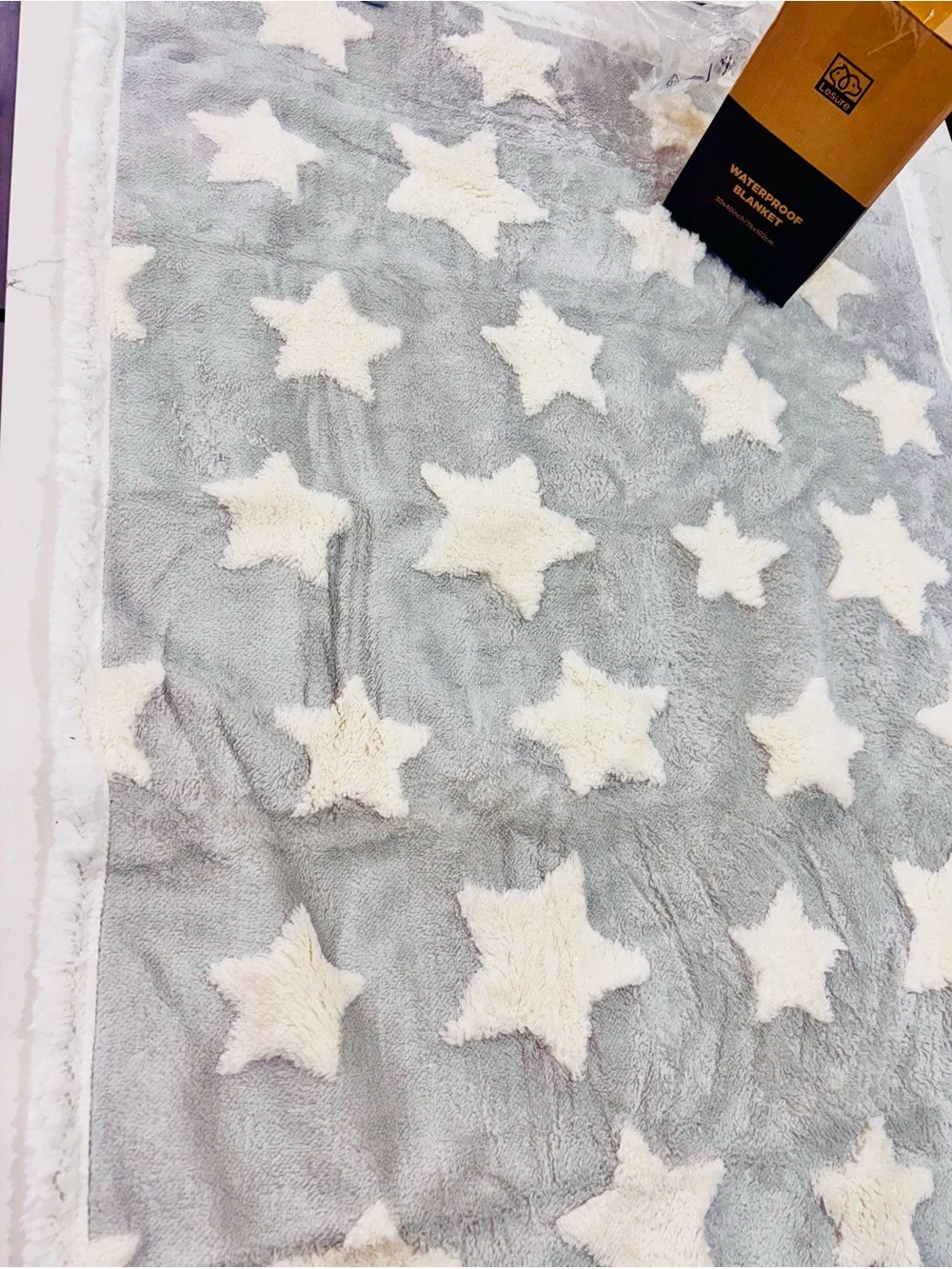 WATERPROOF GREY STARS PET BLANKET BEDSURE